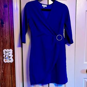 Beautiful royal blue Lux dress with silver detail.